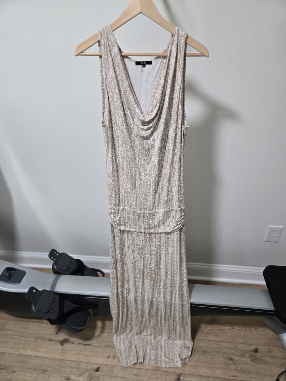 Tart Metallic Champagne Sleeveless Cowl Maxi Dress